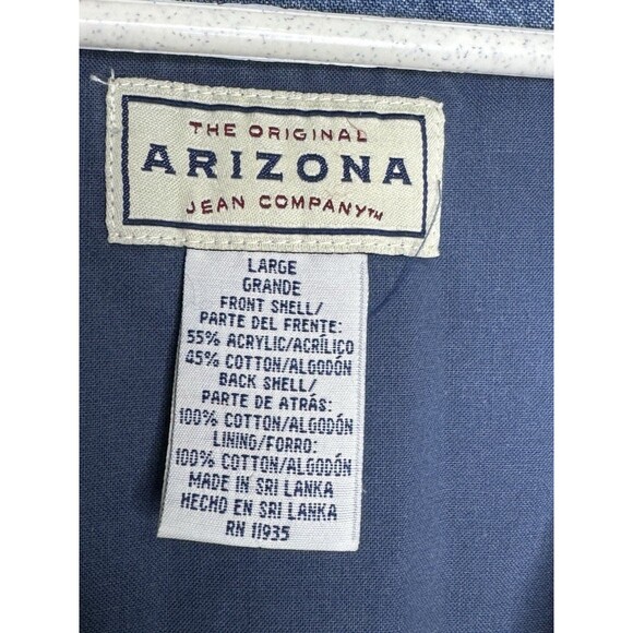 Vtg 90s Arizona Jean Company Denim Vest Western Aztec Boho Mens Sz Large Cowboy - Picture 7 of 16